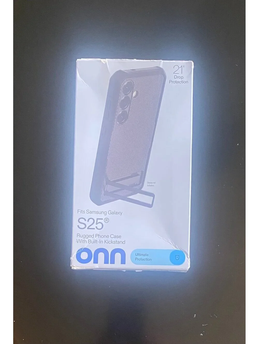 Onn Rugged Kickstand Case for Samsung Galaxy S25 Black